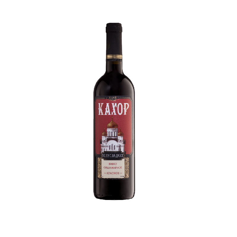 Вино КАХОР ординарное п/сл. красное 0,75л 12%