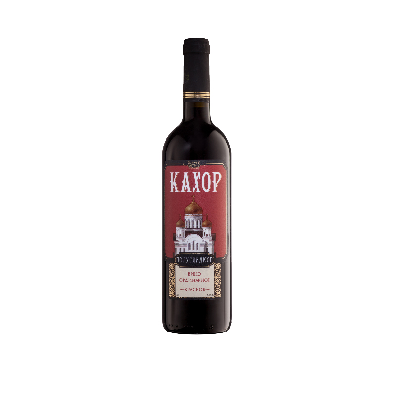 Вино КАХОР ординарное сладкое красное 0,75л 12%